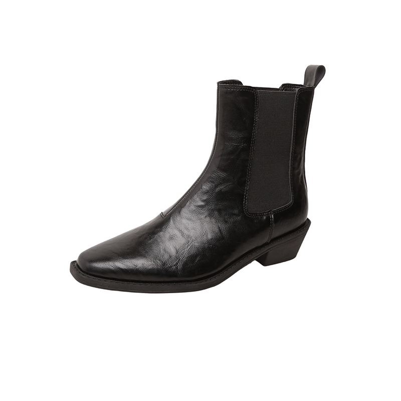 2024 New Fashion Pointed Toe Chunky Heel Ankle Boots for Women Side Zipper Slim Fit Short Boots - Image 5