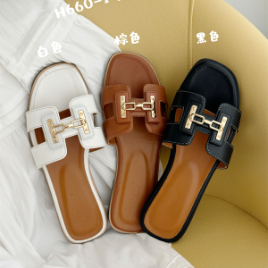 2025 New Korean Style Women's One-Strap Flat Sandals Summer Outdoor Beach Slippers Soft Sole