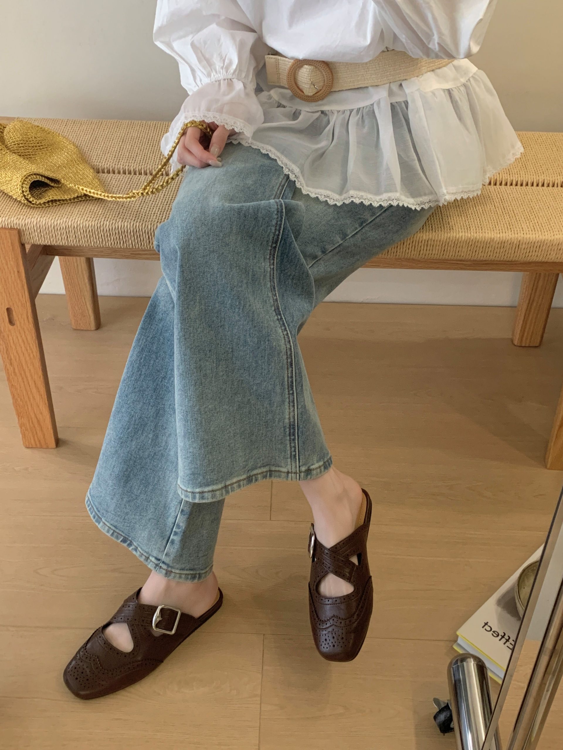 2026 Spring New European Style Brogue Vintage Tassel Closed Toe Half Slippers Ultra Soft Women's Shoes - Image 4