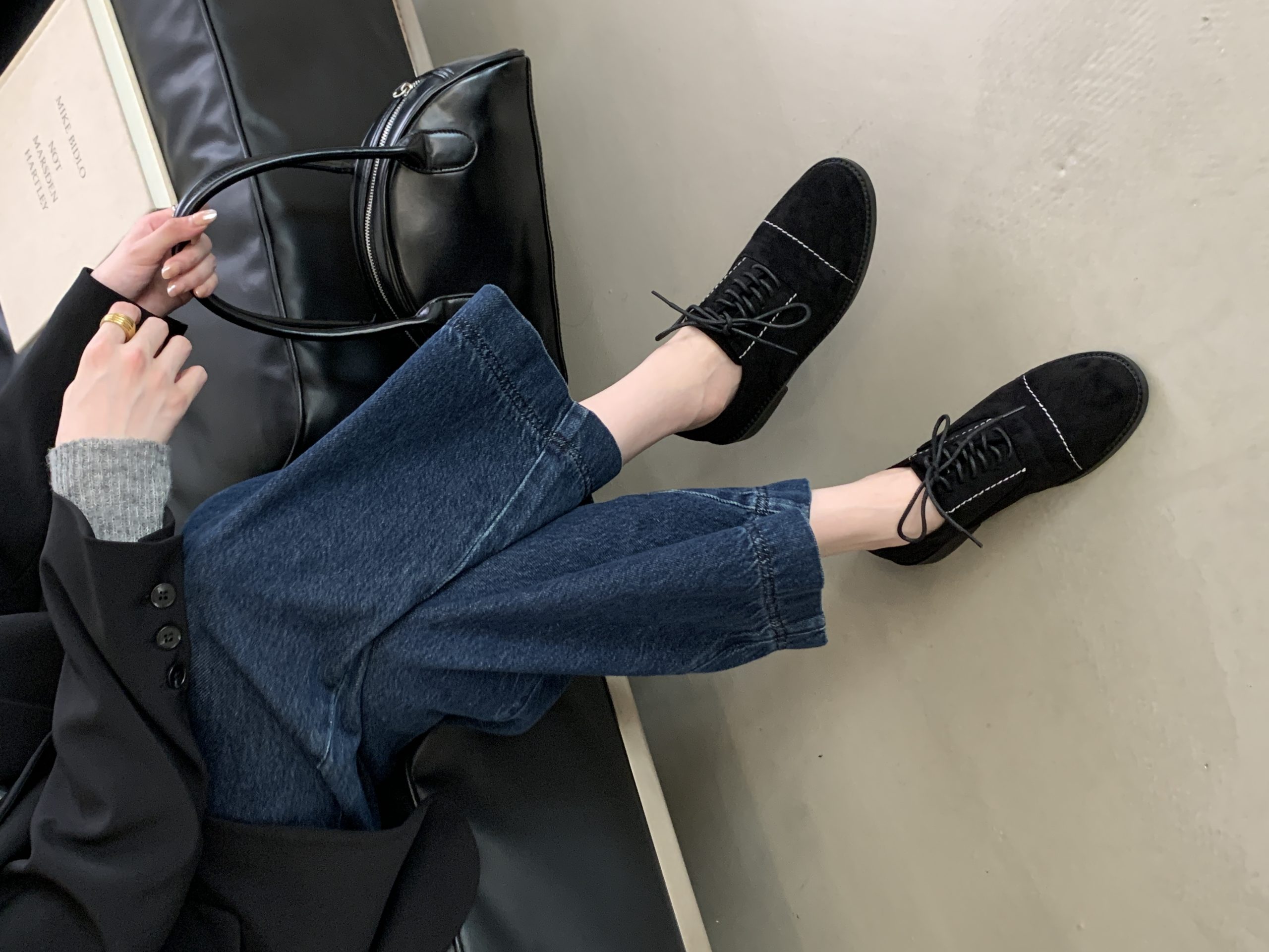 British Style Suede Lace-Up Flat Shoes for Women 2024 New Thick Sole Retro Casual Loafers - Image 4