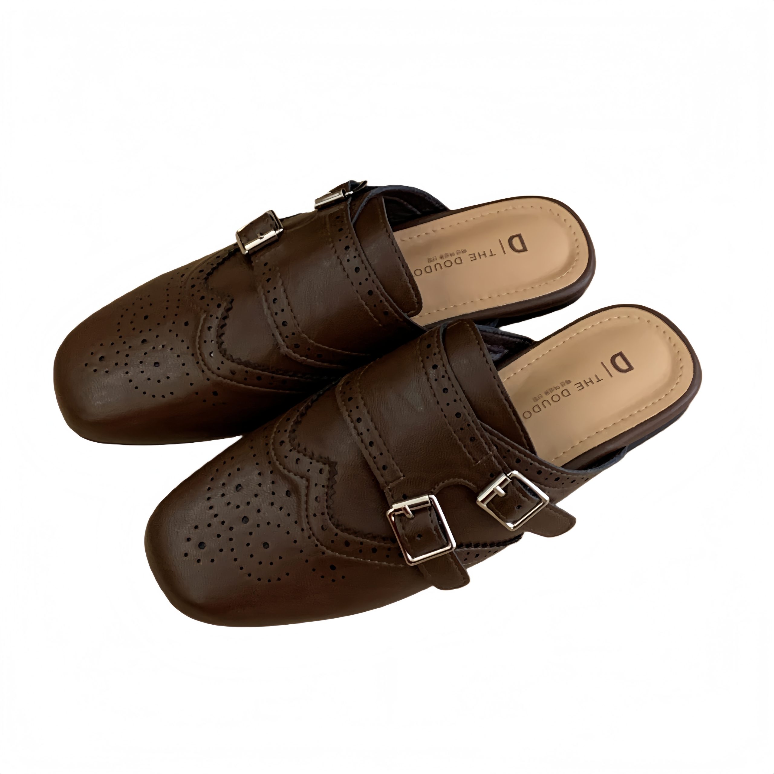 Fashion Carved Cross Strap Closed Toe Mule Slippers for Women Summer Casual Slip On Flat Sandals - Image 5