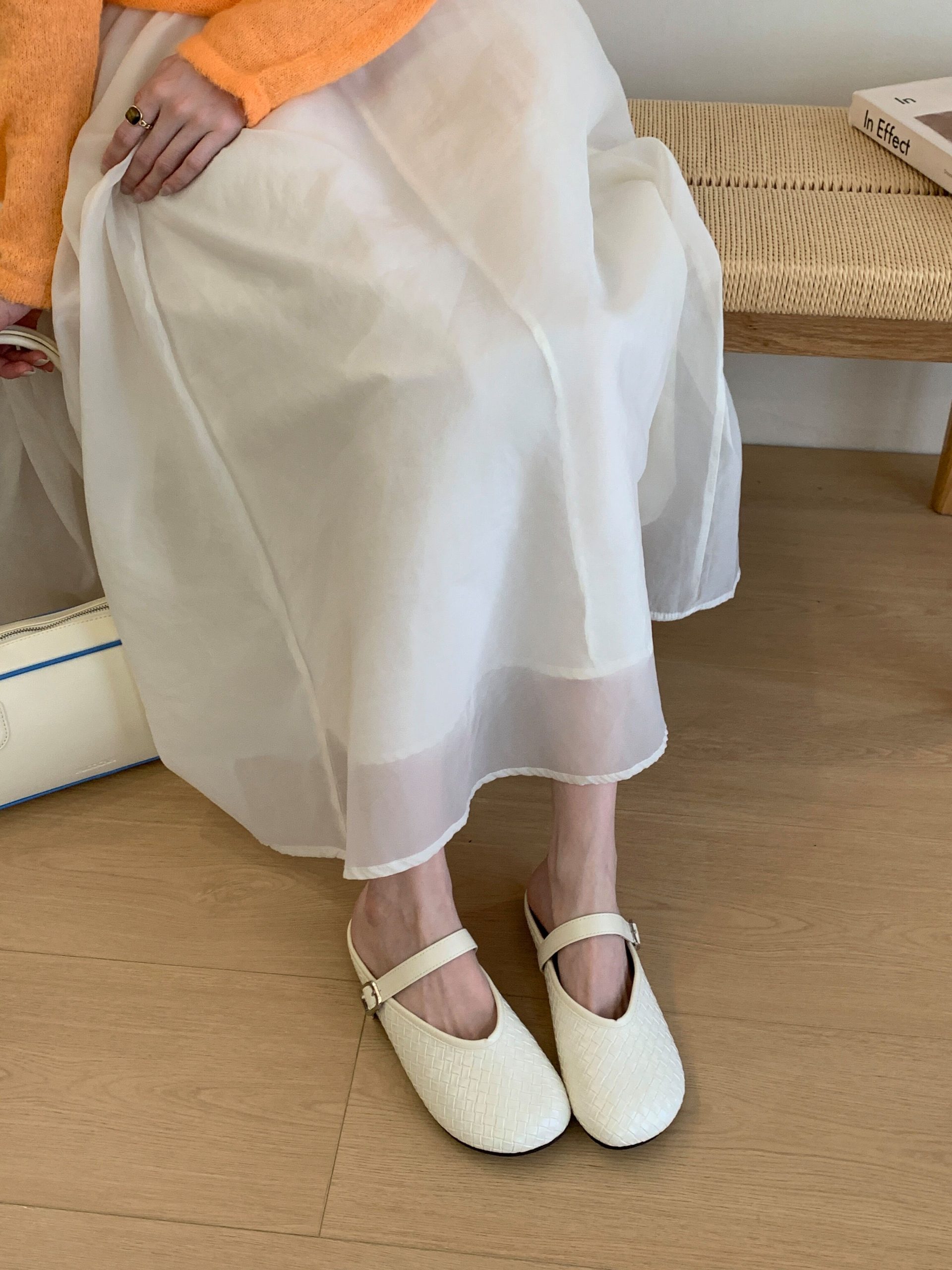 Vintage Flat Woven Mary Jane Slippers for Women 2026 Spring New Korean Style Buckle Half Slippers - Image 3