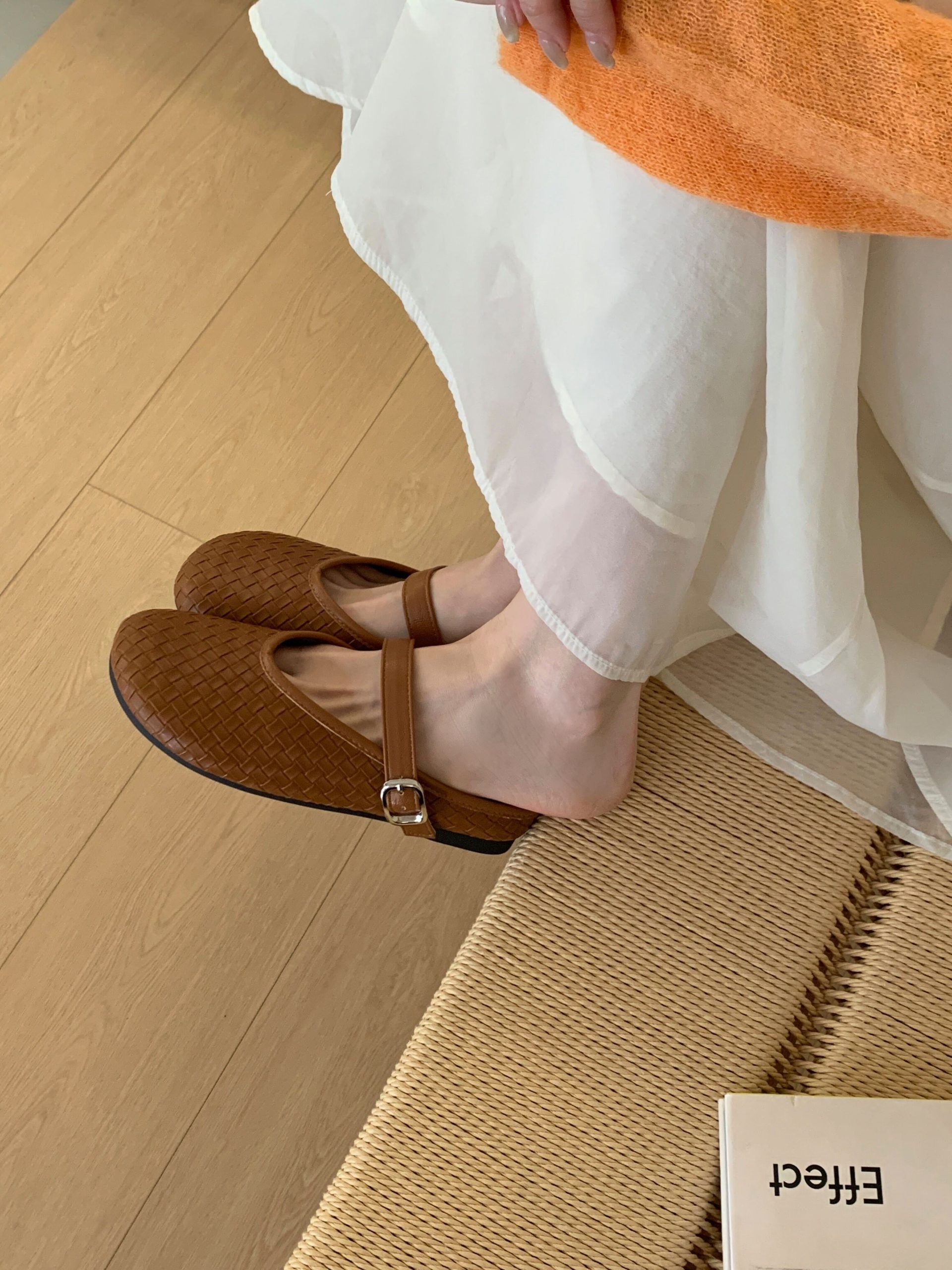Vintage Flat Woven Mary Jane Slippers for Women 2026 Spring New Korean Style Buckle Half Slippers - Image 4