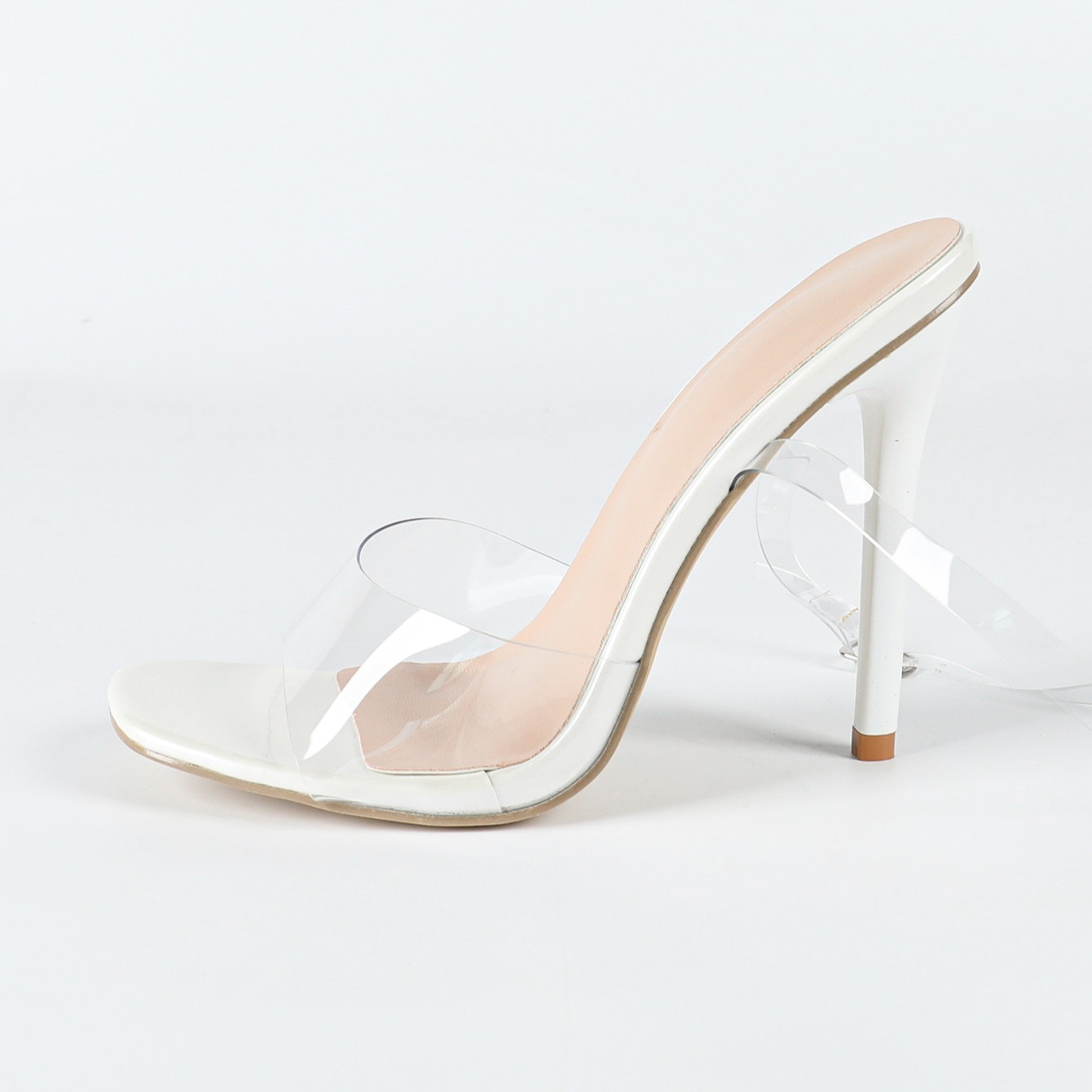 White Transparent Fairy Style Square Toe Open Toe Sandals for Women Summer High Heels 11.5cm - Image 5