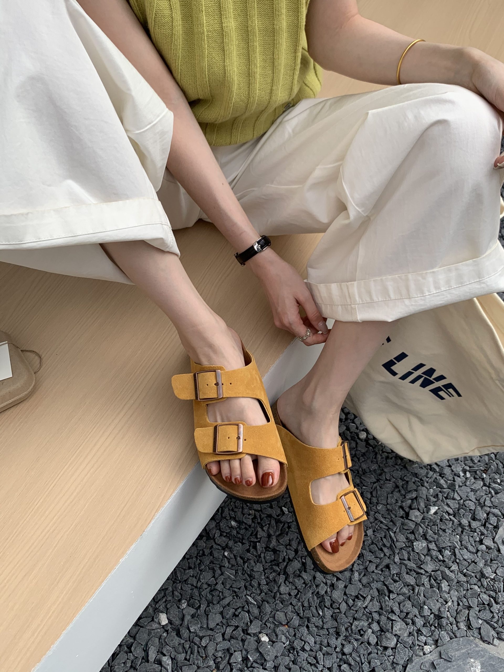 Women's Genuine Leather Cork Thick Sole Birkenstock Style Slippers 2026 New Summer Retro Flat Sandals - Image 4